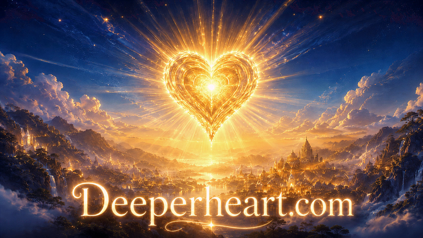 Glowing golden heart